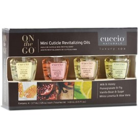 Cuccio Naturale Mini Cuticle Revitalizing Oils - Hydrating Oils for Instant Cuticle Repair for Dry Skin and Nails - Paraben and Cruelty-Free Formula - Four Soothing, Spa Quality Fragrances - 4 pc