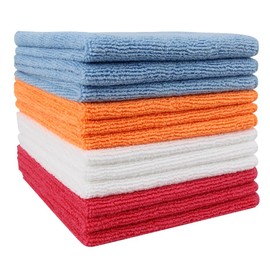 Tricol Clean Microfiber Cleaning Cloth (Commerical Grade, Extra Thick, Extra Durability) (16in*16in, 4 Color Mixed, Pack of 12)