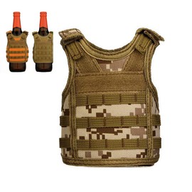 UpAuto Mini Beer Vest Military Bottle Beverage Cooler Holder MOLLE Vest for 12oz or 16oz Cool Bottle Decoration (Camouflage)