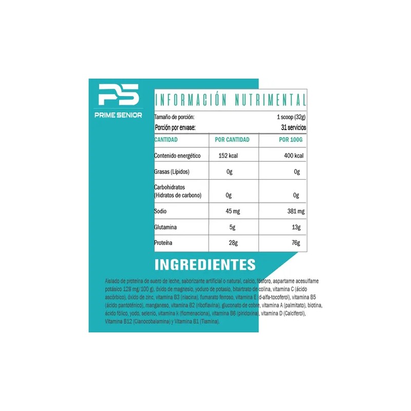 Proteína Whey Hs Hidrolizada Isolate Prime Senior 1kg