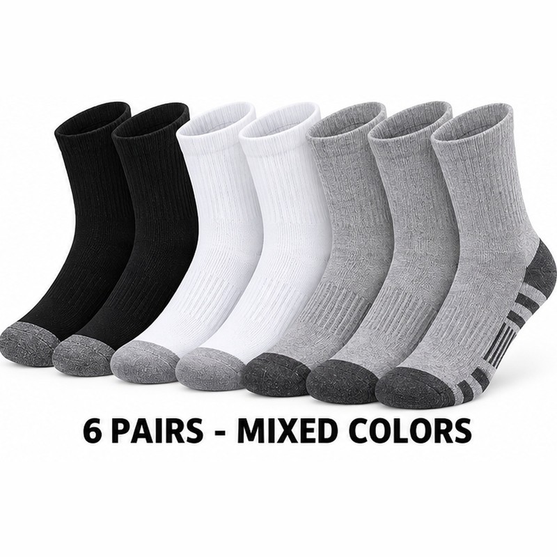 Men’s Crew Socks for Gym & Outdoor Use – Soft