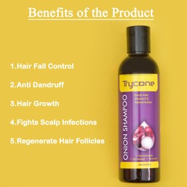 Trycone Onion Hair Shampoo Enrich with Vitamin E & Natural Actives, 200 ml