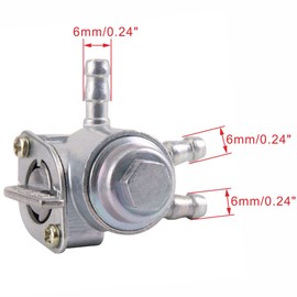 WOOSTAR 6mm Inline Fuel Valve Petcock Gas Tank Cut-Off Selector Switch 3 Way Replacement for Dirt Pit Bike ATV 4 Wheeler Quad