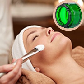 Over News 1PCS 1 oz Glass Container Jars with Lids, Empty Cosmetic Round for Cream, Lotion (Green)