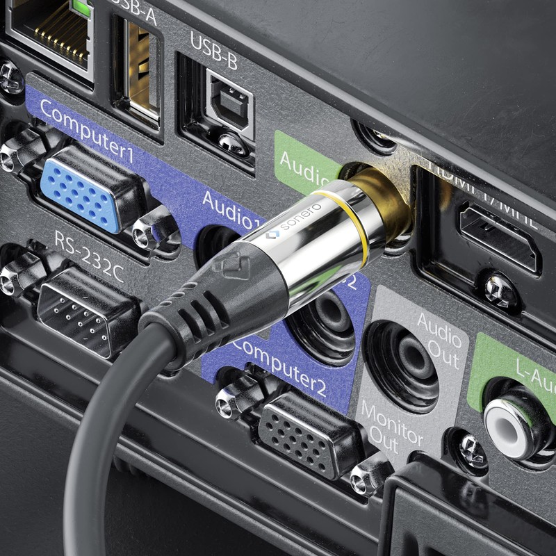 sonero® Premium 10,0m Cinch Kabel, 1x Cinch Stecker auf 1x