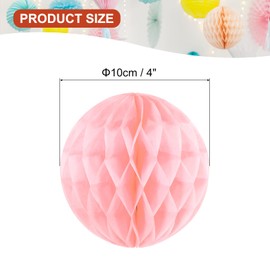 PATIKIL 4" Tissue Paper Pom Poms Flower Balls, 10 Pack Party Hanging Paper Flower Balls Decoration for Birthday Wedding Home Backdrop Decor, Light Pink