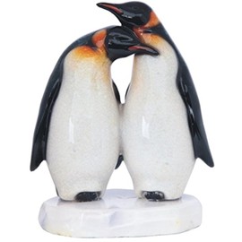 StealStreet SS-G-54392 Penguin Couple Decorative Figurine, 6.5", White/Black