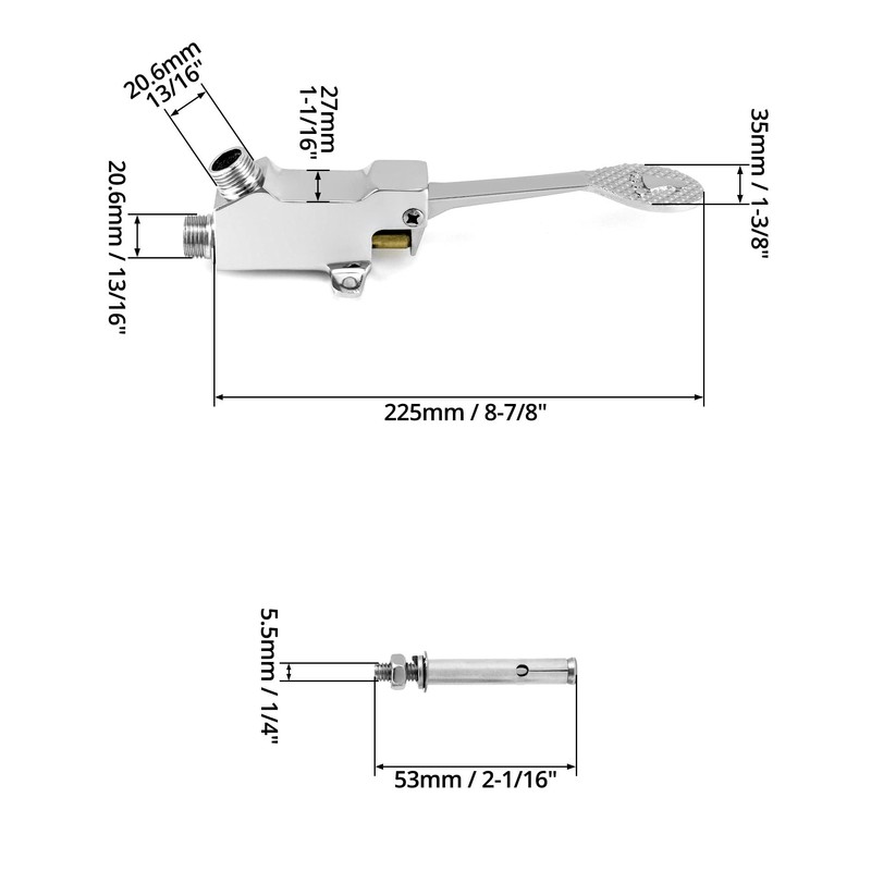 QWORK® Floor Mounted Copper Pedal Valve, Foot Operated Water Valve,