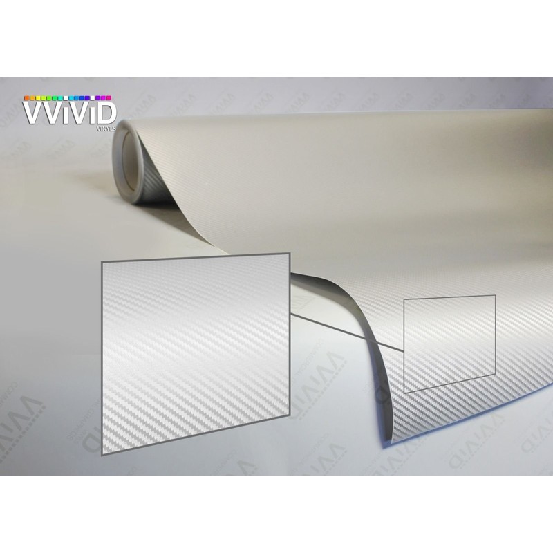 VViViD® XPO White Carbon Fiber Car Wrap Vinyl Roll with