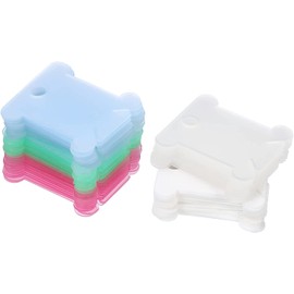 YIAGUN 200 Pieces Plastic Floss Bobbins Embroidery Thread Cards Cross Stitch Bobbin Craft DIY Sewing Storage,5 Colors