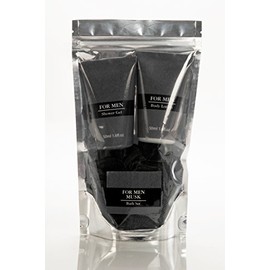 Gift Set for Men in Ziploc Bag - Muscle - Body Lotion Shower Gel Mesh Sponge