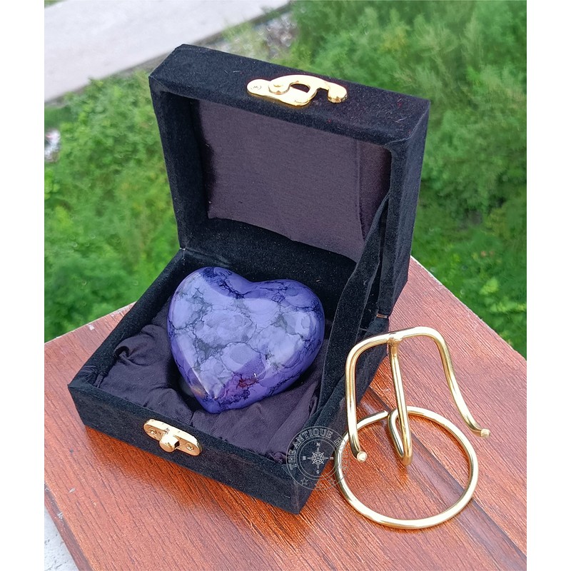 Purple Cremation Urn for Ashes Keepsake Heart Urn with Black