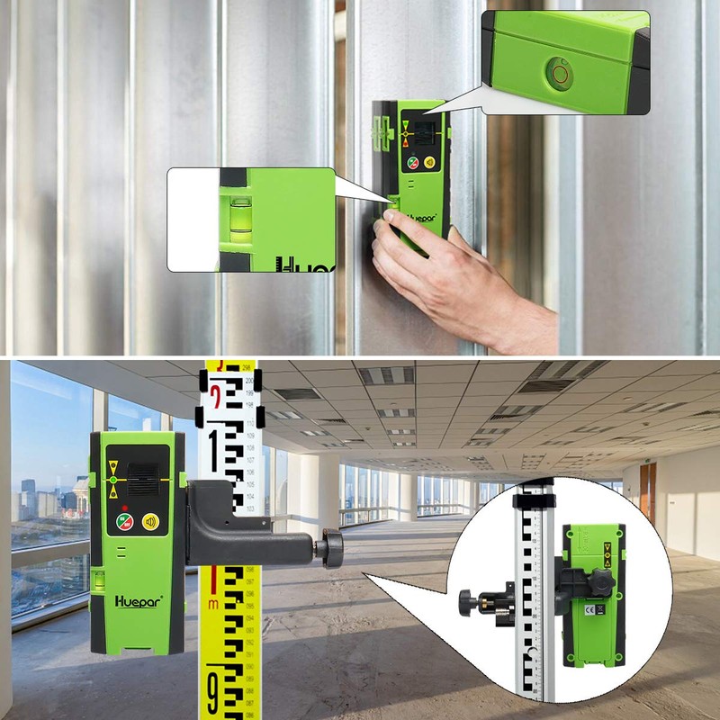 Huepar Laser Detector LR-6RG for Laser Level, Compatible with Huepar
