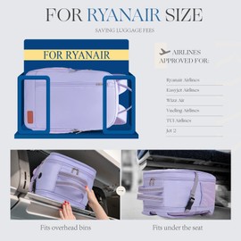 for Ryanair Cabin Bags 40x20x25 Underseat Anti Theft Carry-ons, Travel Backpack Cabin Size Hand Luggage Bag with Water Bottle Holder