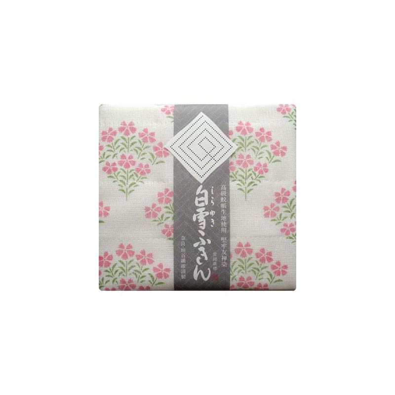 Yuzen Dyeing Snow White Dish Towels, Flower Series, Set of