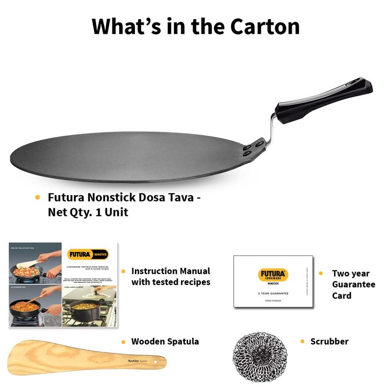 Hawkins Futura 30 cm Dosa Tava, Non Stick Dosa Tawa,