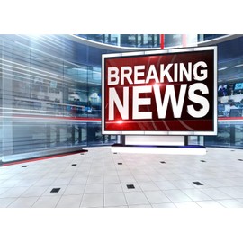 BELECO 7x5ft Fabric News Broadcast Hall Backdrop Studio TV Breaking News Backdrop News Room Broadcasting Background Program Record News Report Business Study Backdrop Newsman Kids Portrait Photo Props