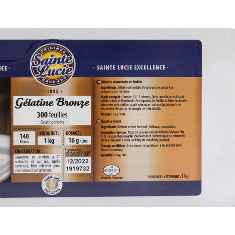 Gelatine leaves Gold 20 Sheets