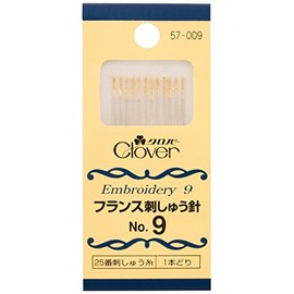 Clover フランス刺しゅう針 No.9 12本入り 57-009