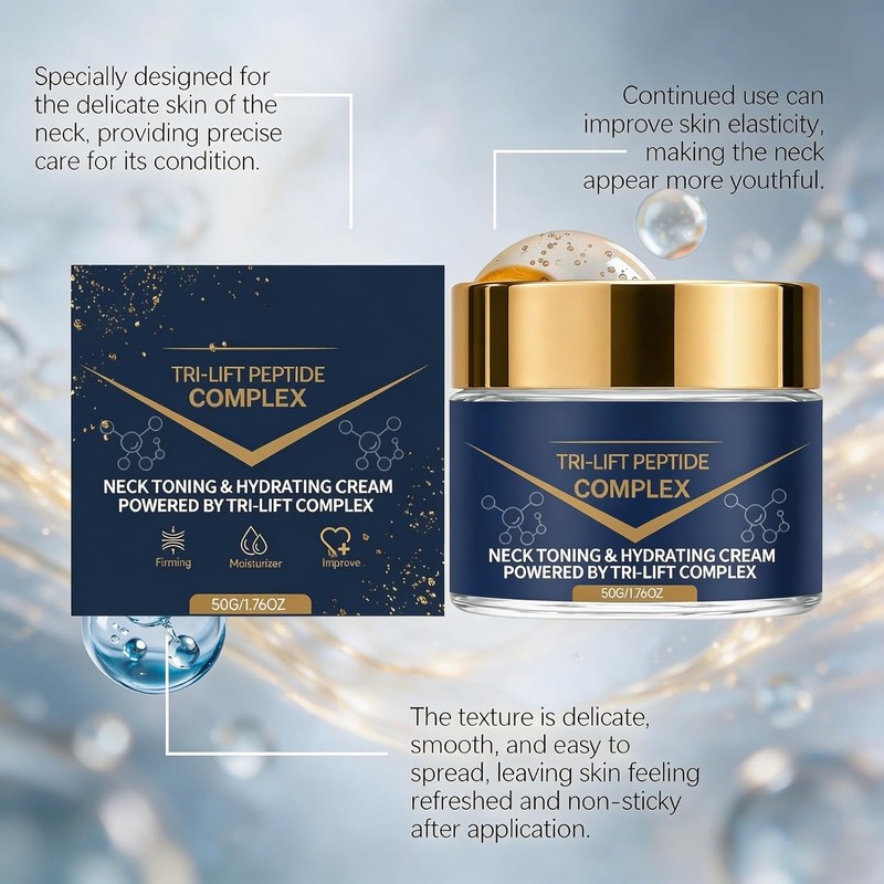 Tri-lift Peptide Complex Cream,Neck Firming Moisturizer-50g/1.76oz (2 Pcs)
