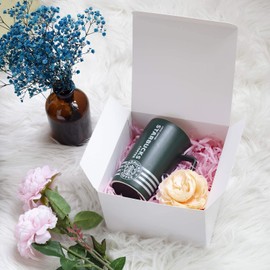 GEFTOL Gift Box 10 Pack 6 x 6 x 4 inches Fold Box Paper Gift Box Bridesmaids Proposal Box for Bridal Birthday Party Christmas（White）