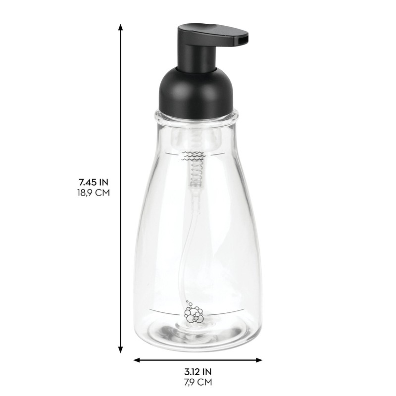 iDesign Refillable Foaming Soap Dispenser for Kitchen or Bathroom Vanity