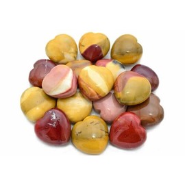 30mm Healing Crystal Mookaite Heart Stone Chakra Reiki Balancing Palm Pocket Polished Worry Stone Love (Mookaite)