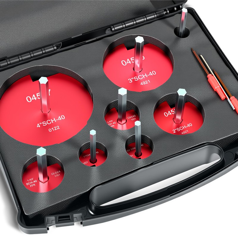 8pcs PVC Pipe Reamer, Inside PVC Pipe Reamer Tool Kit,