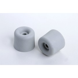 Pack of 2 Door Stoppers Wall Stoppers for Screwing On Plastic Grey Diameter 40 mm