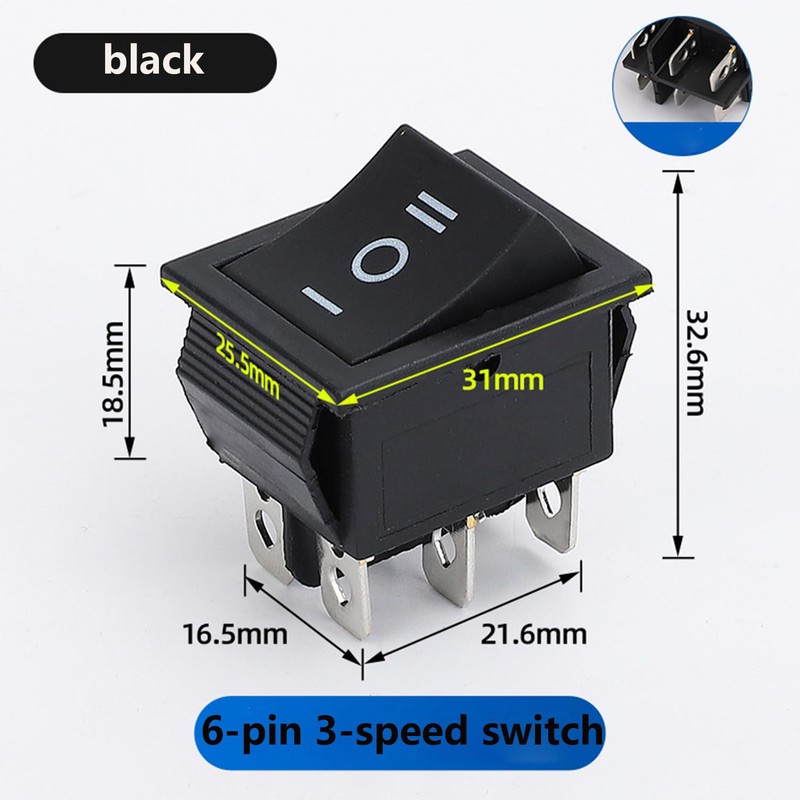 AWINLI DPDT Reverse Polarity Switch AC 16A 20A Control Motor