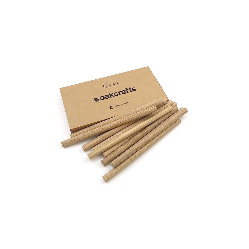 High Quality European Oak Dowels 200mm Long (9.5mm Pack of