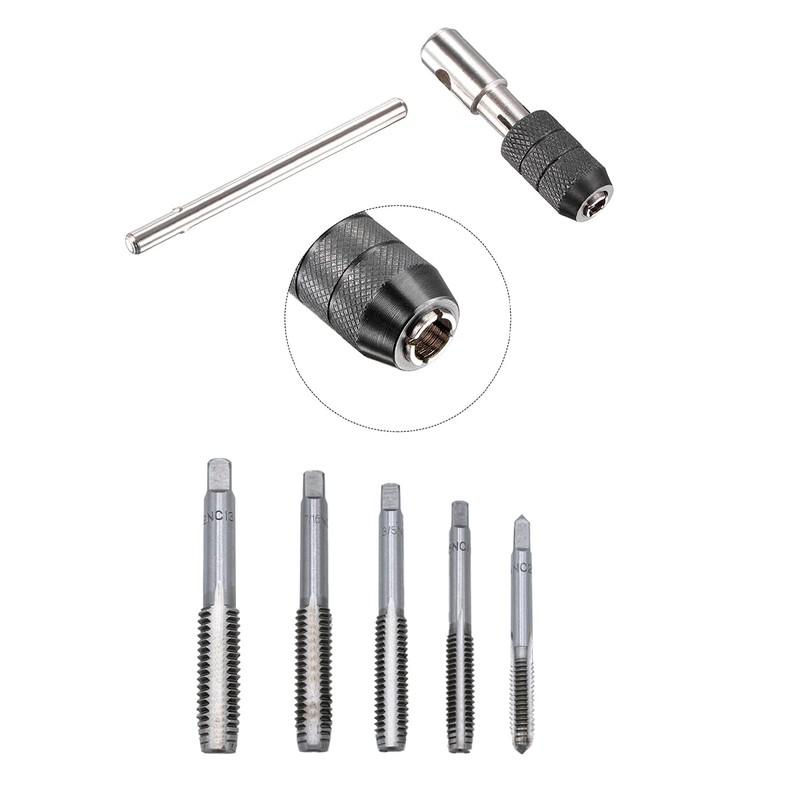 Kit Broca Machuelo Estandar Roscador 1/4-1/2 Pulgada 6 Pzs