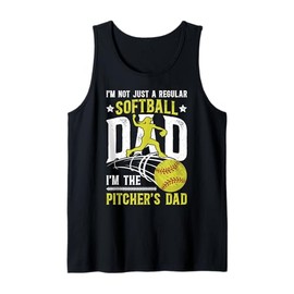 Mens I'm The Softball Pitcher Dad of A Softball Pitcher Father Tank Top