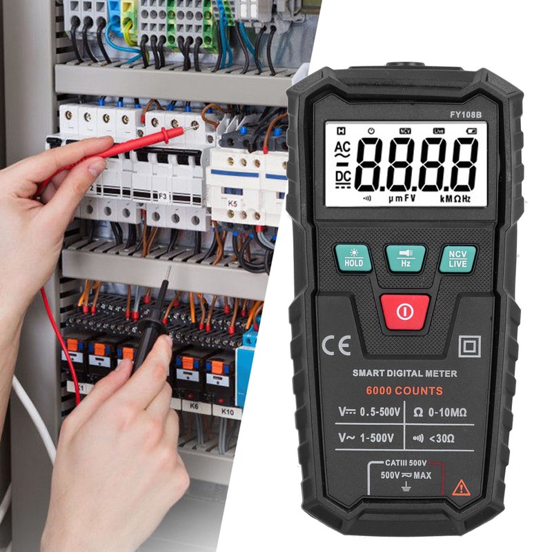Digital Multimeter Full Automatic AC DC Voltage Resistance Tester for