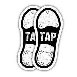 (2pcs) Tap Dance Sticker Tap Dance Decal Tap Dancing Shoes Funny Vinyl Stickers Weather-Resistant Stickers for Water Bottles Laptop Window Car 2pcs Size 3"
