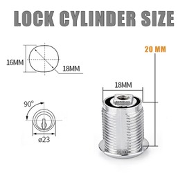 Cobenga 16 Pcs Letterbox Lock, Security Mailbox Lock, 1 Letter Post Box Lock with 2 Keys & Screw, Cabinet Drawer Cam Lock Comes with 2 Different Lock Plates (20mm)