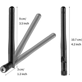 2Pcs wifi antenna supporting 2.4GHz, 5GHz, and 5.8GHz bands with 3dBi gain - Features RP-SMA connector - perfect as wifi antenna for pc, monitors, and other network antennas needs