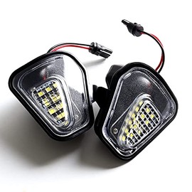 HYPERSPEED White LED Clear Lens Under Side Mirror Puddle Lights Lamp Assembly 2PCS Compatible with Volkswagen VW Beetle/Eos/Jetta/Passat/Passat CC, Automotive Replacement Parts