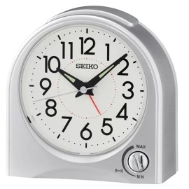 SEIKO -"NEW" CONTEMPORARY ALARM CLOCK WITH QUIET SWEEP "MARIS" QHE204SLH