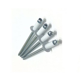 Pr-Mch Package of 25, White POP Rivets All Steel Metal 4-2 1/8" x 1/8" Grip Range Zinc Plated 42 Set Kit #DR-D0920D