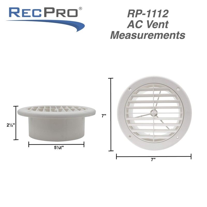 RecPro RV AC 5" Side Vent | Optional Charcoal Filter