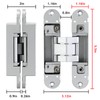 5.5" Hidden Door Hinges, Invisible Concealed Hinges, 180 Degree Swing