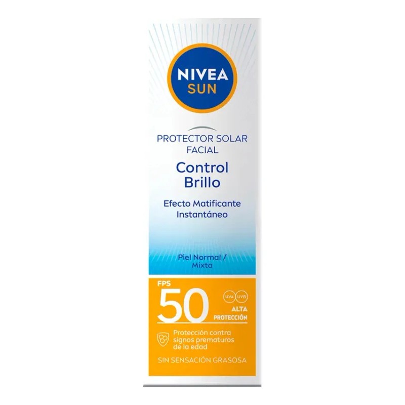 Protector solar facial Nive Sun Control brillo FPS50 Pack 2