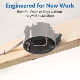 CycevSun New Work Round Electrical Box for Ceiling Light, 20 Cu.in, UL Listed, 6-Pack