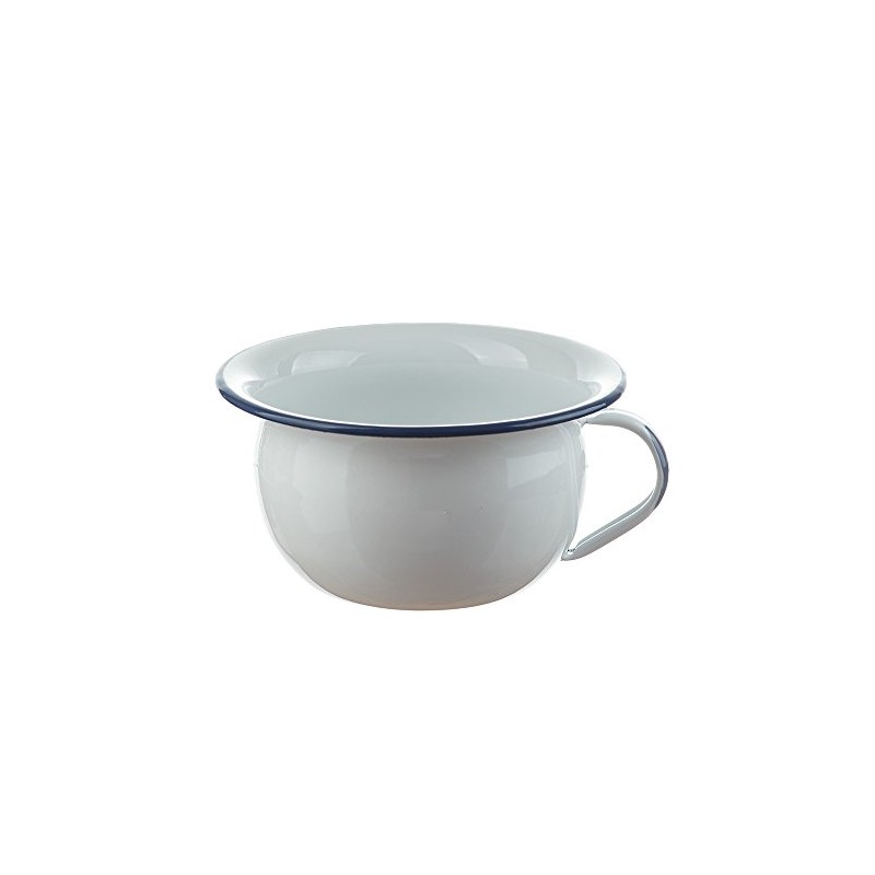 Münder Enamel Night Pot with Blue Edge