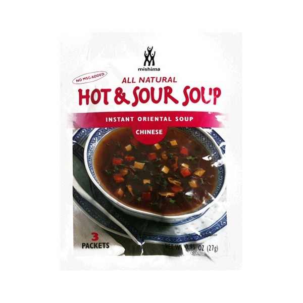 Mishima Instant Soup Mix, Hot & Sour, .95-Ounce Packets (Pack of 12)