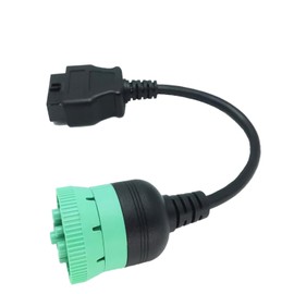 Green Type 2 9 Pin J1939 Male to 16pin OBD2 Female Adapter J1939 to OBD2 Adapter Cable for Heavy Duty Trucks & Commercial Vehicles