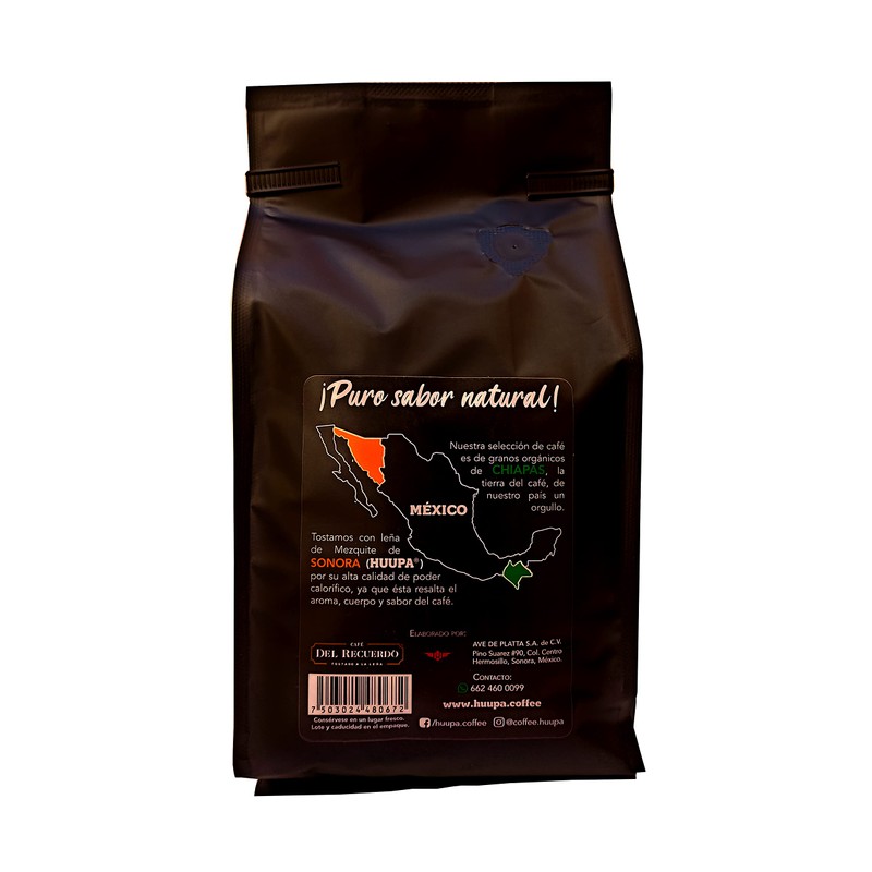 Café Tostado a la Leña, 100% Grano Robusta, Tueste Oscuro,