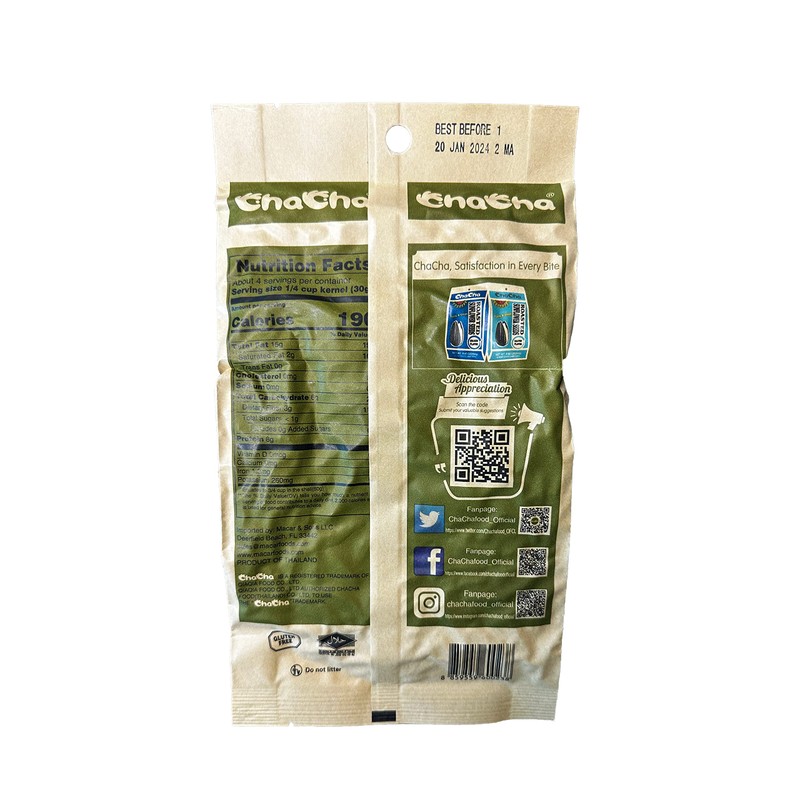 Chacha Sunflower Roasted and Salted Seeds (All Nature) 250g X
