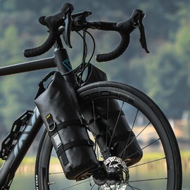 MAKELEN 2 Pack Front Fork Bag, for Mountain Bike/Road Bike Waterproof Bag Roll Top Design Lightweight Bicycle Bag for Tools Cycling Fork Pack